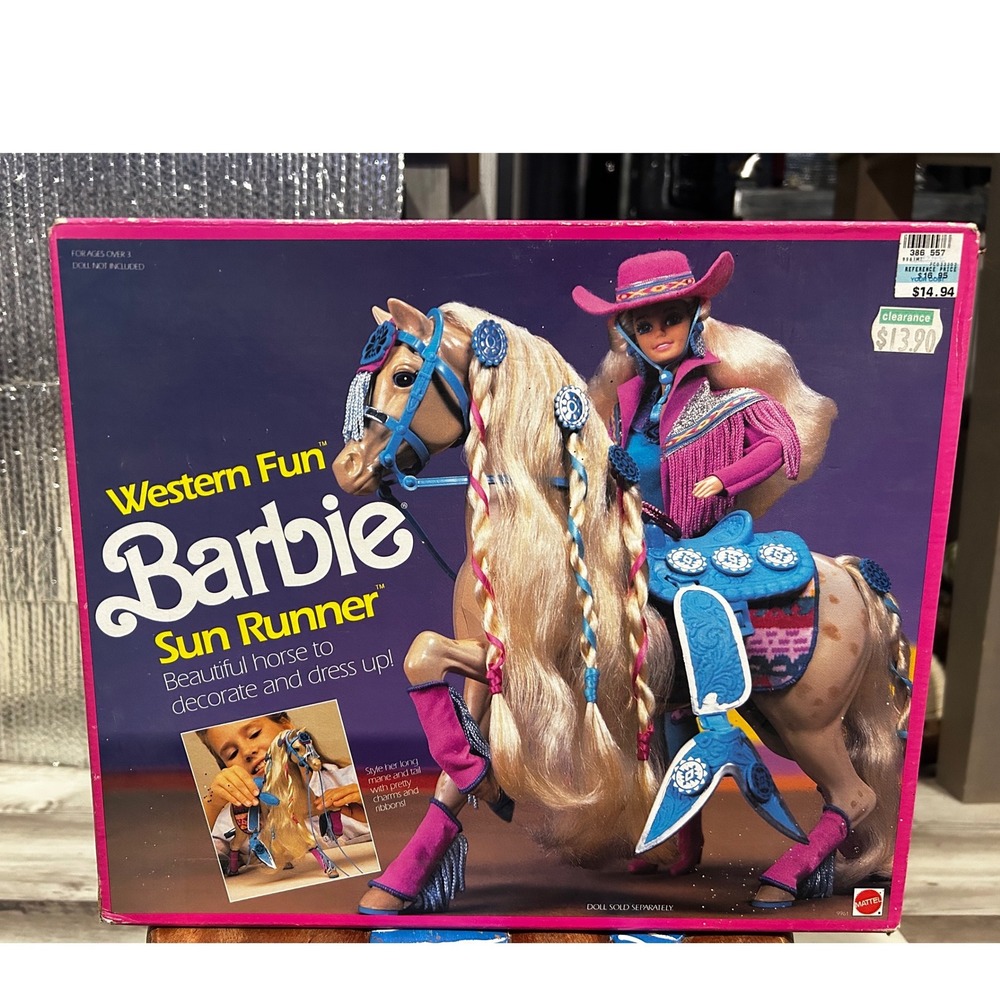 Vintage 1989 Western Fun Barbie Sun Runner Horse Mattel 9961 SEALED New In Box